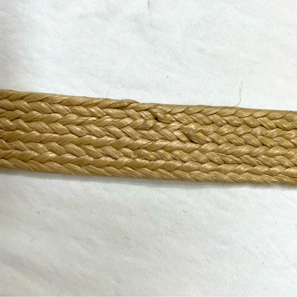 Women's Woven Tan Belt with Brown Accent